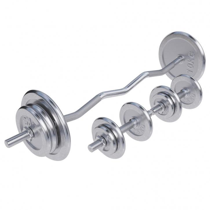 SZ-Curlset Chrom 70 kg mit Sternverschlüssen
