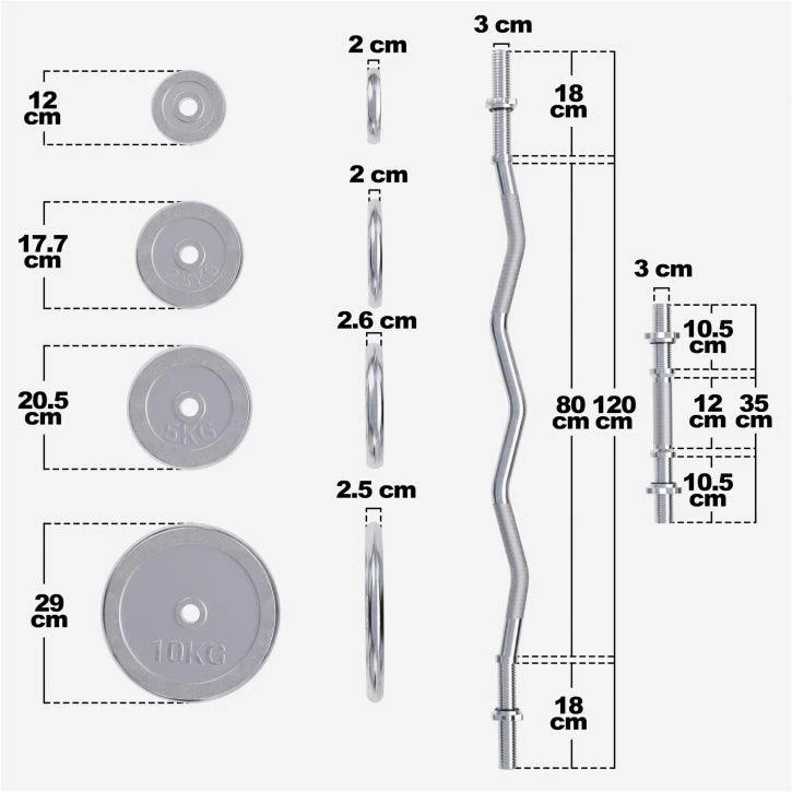 SZ-Curlset Chrom 70 kg mit Sternverschlüssen - Image 8