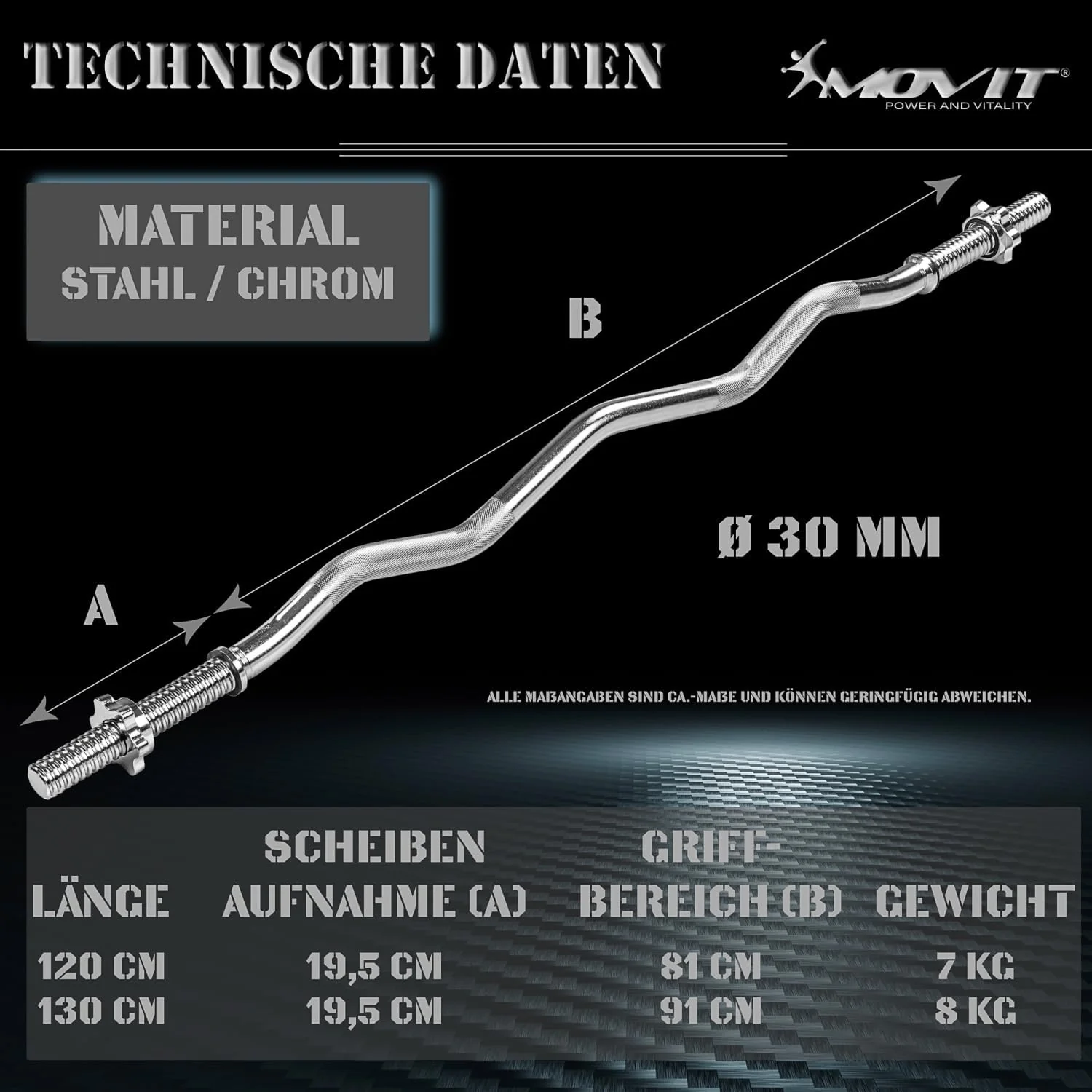 SZ-Hantelstange 130 cm mit Verschlüssen - Image 11