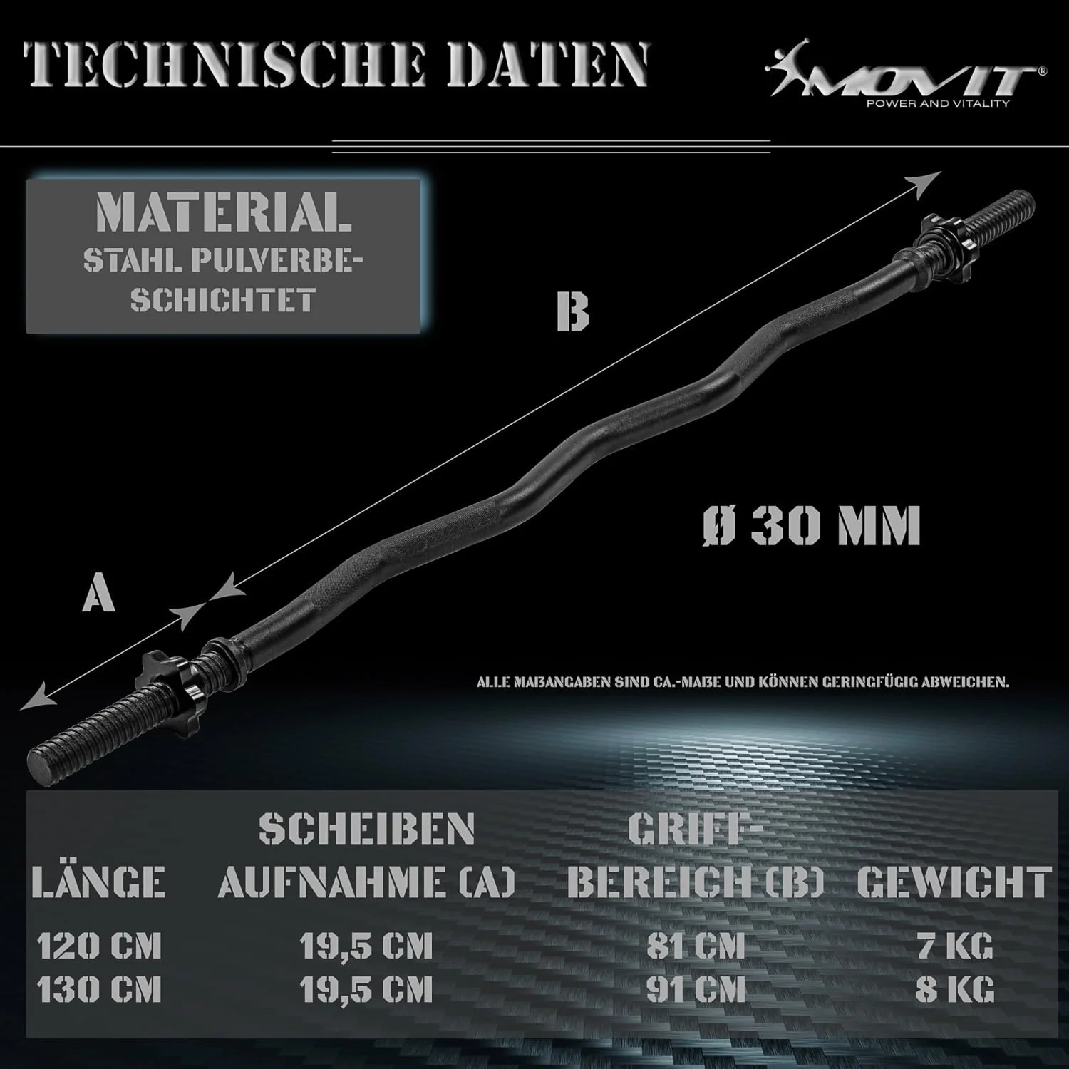 SZ-Hantelstange 130 cm mit Verschlüssen - Image 14