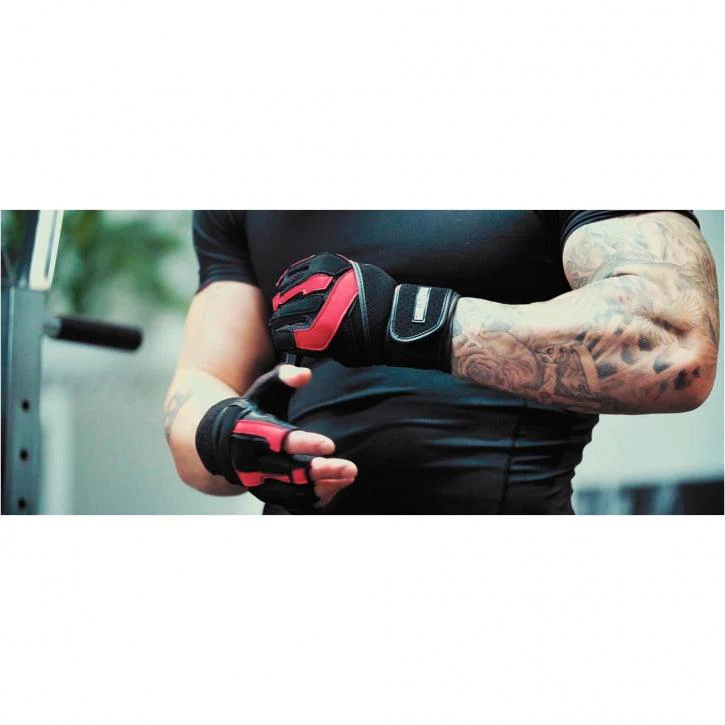 Trainingshandschuhe inkl. Gelenkbandage Schwarz/Rot - Image 15
