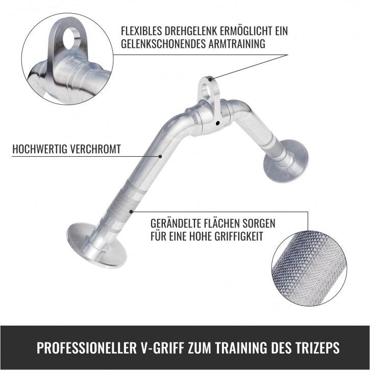 Trizeps V-Griff mit Gelenk aus Chrom - Image 4