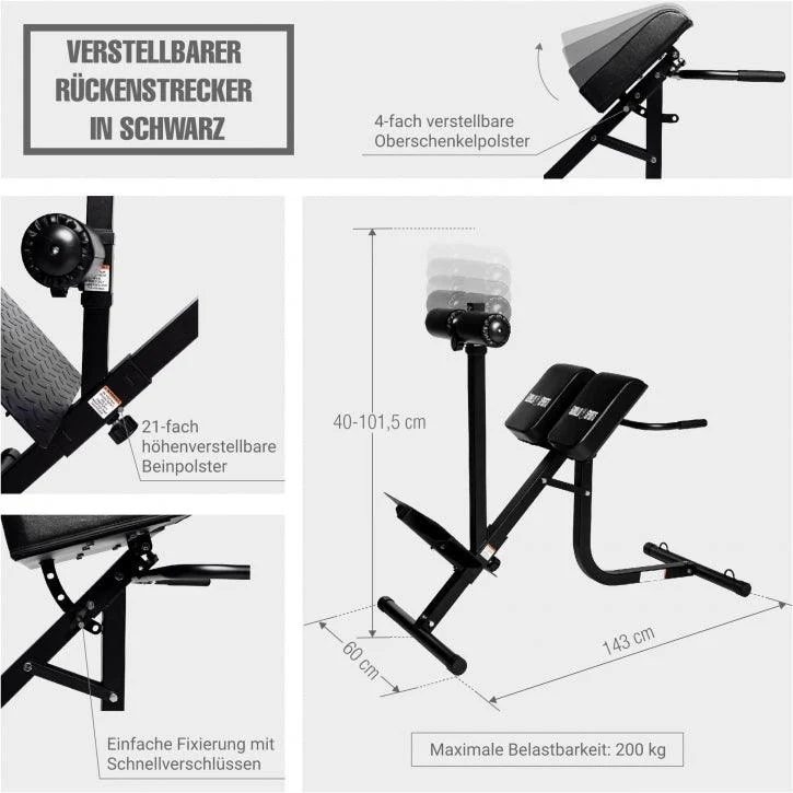 Verstellbarer Rückenstrecker in schwarz - Image 11