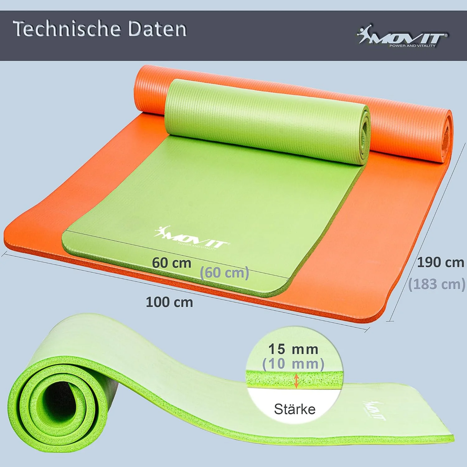 Yogamatte 10/15 mm Dicke - Image 4